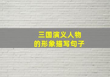 三国演义人物的形象描写句子