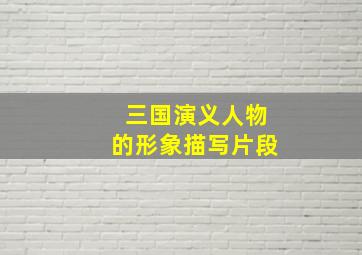 三国演义人物的形象描写片段