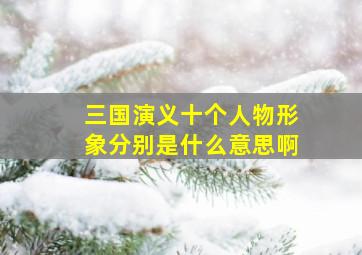 三国演义十个人物形象分别是什么意思啊