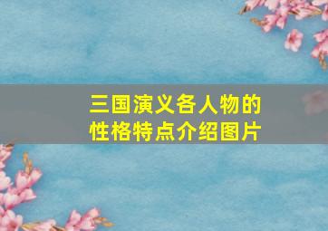 三国演义各人物的性格特点介绍图片