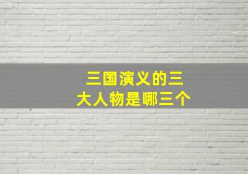 三国演义的三大人物是哪三个