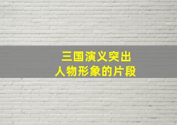 三国演义突出人物形象的片段