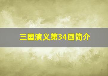 三国演义第34回简介