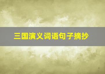 三国演义词语句子摘抄