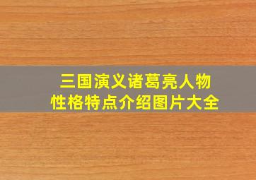 三国演义诸葛亮人物性格特点介绍图片大全