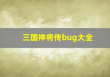 三国神将传bug大全