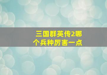 三国群英传2哪个兵种厉害一点