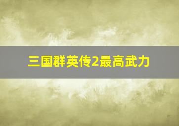 三国群英传2最高武力