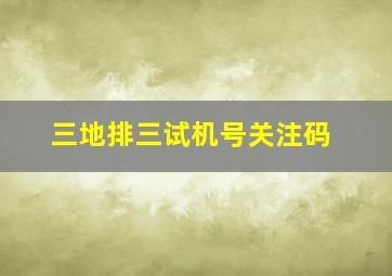 三地排三试机号关注码