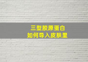 三型胶原蛋白如何导入皮肤里