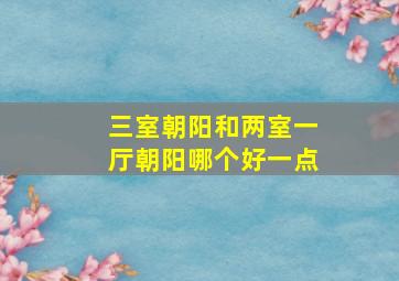 三室朝阳和两室一厅朝阳哪个好一点