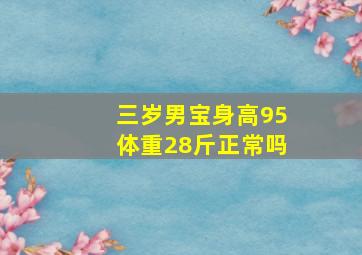 三岁男宝身高95体重28斤正常吗