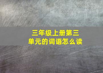 三年级上册第三单元的词语怎么读