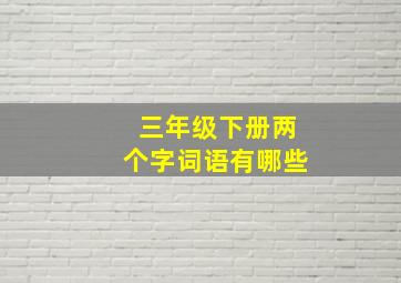 三年级下册两个字词语有哪些