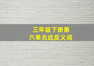 三年级下册第六单元近反义词