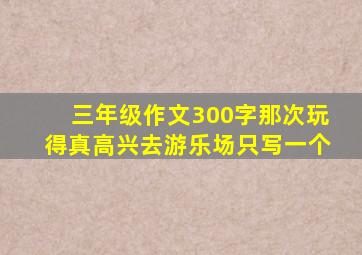 三年级作文300字那次玩得真高兴去游乐场只写一个