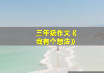 三年级作文《我有个想法》