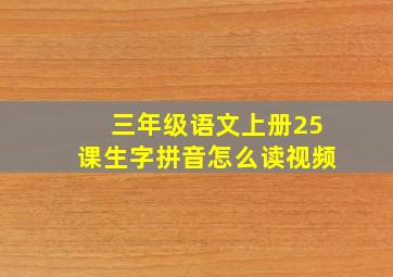 三年级语文上册25课生字拼音怎么读视频