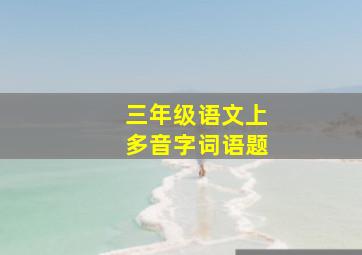 三年级语文上多音字词语题