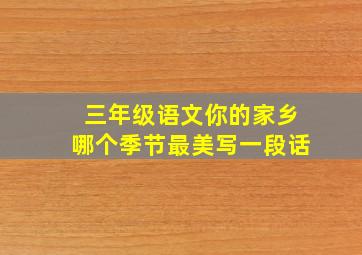 三年级语文你的家乡哪个季节最美写一段话