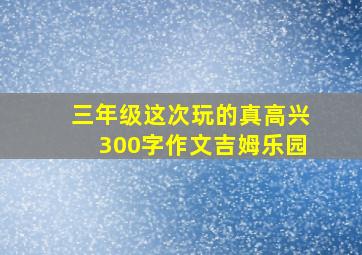 三年级这次玩的真高兴300字作文吉姆乐园