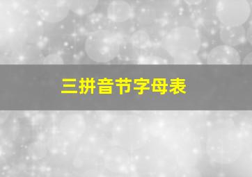 三拼音节字母表