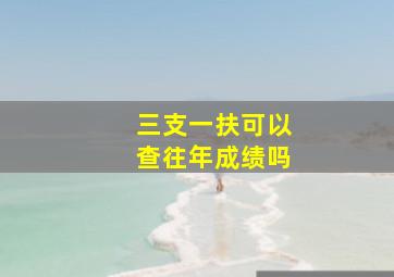 三支一扶可以查往年成绩吗