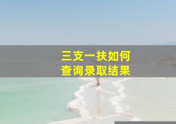 三支一扶如何查询录取结果