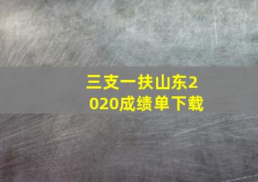 三支一扶山东2020成绩单下载