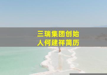 三瑞集团创始人何建祥简历