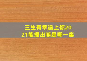 三生有幸遇上你2021能播出嘛是哪一集