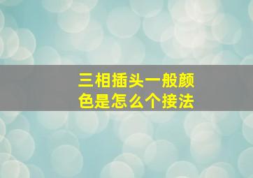 三相插头一般颜色是怎么个接法