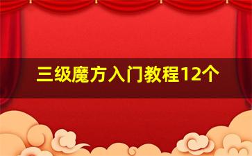 三级魔方入门教程12个