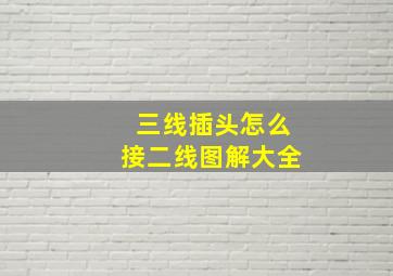 三线插头怎么接二线图解大全