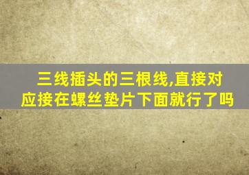 三线插头的三根线,直接对应接在螺丝垫片下面就行了吗