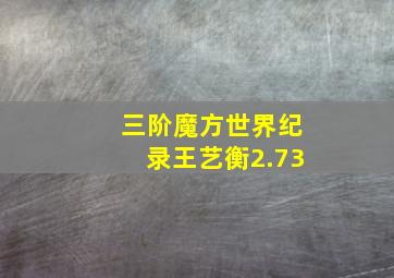 三阶魔方世界纪录王艺衡2.73