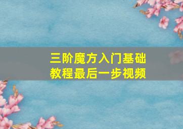 三阶魔方入门基础教程最后一步视频