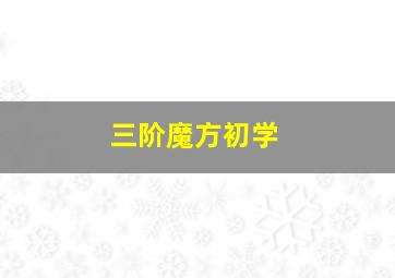 三阶魔方初学