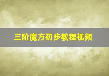 三阶魔方初步教程视频