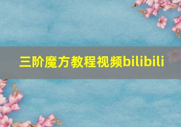 三阶魔方教程视频bilibili