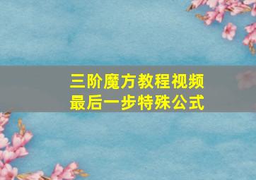 三阶魔方教程视频最后一步特殊公式