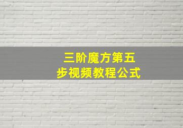 三阶魔方第五步视频教程公式