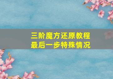 三阶魔方还原教程最后一步特殊情况