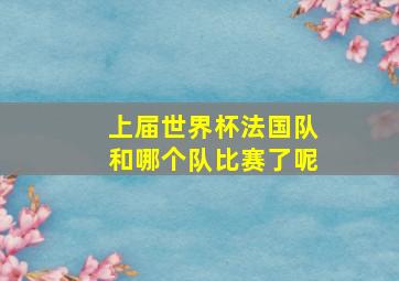 上届世界杯法国队和哪个队比赛了呢