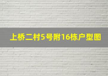 上桥二村5号附16栋户型图