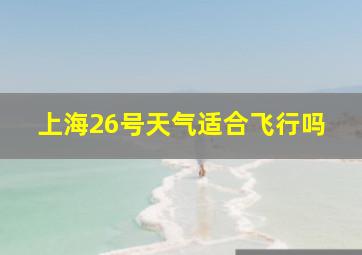 上海26号天气适合飞行吗