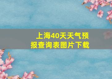 上海40天天气预报查询表图片下载