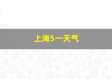 上海5一天气