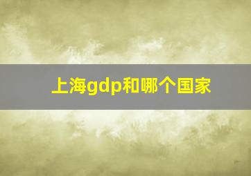 上海gdp和哪个国家