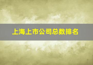 上海上市公司总数排名